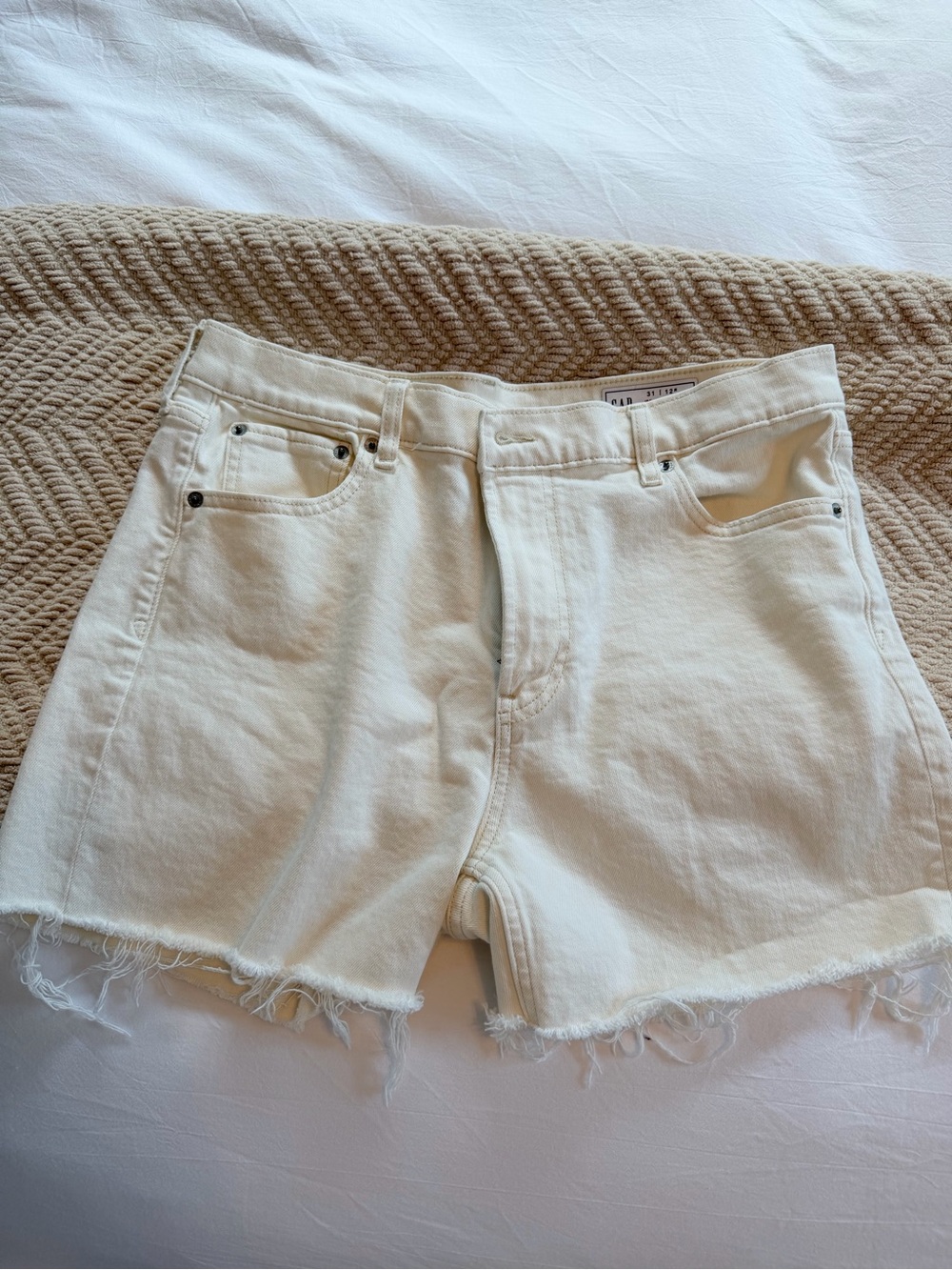 Gap Cream Denim Cutoff Shorts -